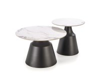 MAGNETA zestaw 2 ław, biały marmur / czarny