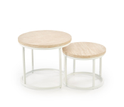 OREO zestaw dwóch ław, trawertyn / biały