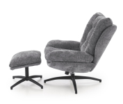 PESTO fotel z podnóżkiem / funkcja kołyski, popielaty