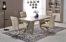 SALIX stół rozkładany 180-260/90/76 cm, trawertyn / kaszmir