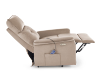 SEMIR 2 fotel wypoczynkowy beżowy z funkcją elektrycznego rozkładania / funkcja pionizacji / funkcja masażu