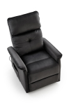 SEMIR 2 fotel wypoczynkowy czarny z funkcją elektrycznego rozkładania / funkcja pionizacji / funkcja masażu
