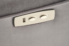 SEMIR 2 fotel wypoczynkowy popielaty z funkcją elektrycznego rozkładania / funkcja pionizacji / funkcja masażu