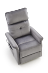 SEMIR 2 fotel wypoczynkowy popielaty z funkcją elektrycznego rozkładania / funkcja pionizacji / funkcja masażu