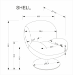 SHELL fotel obrotowy wypoczynkowy, popielaty