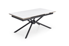 VITORINO stół rozkładany, blat - biały marmur, nogi - czarny