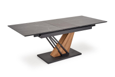 VOLANT 160 stół rozkładany, blat - czarny marmur, nogi - dąb złoty / czarny