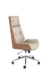 WEBSTER fotel gabinetowy orzechowy/beżowy