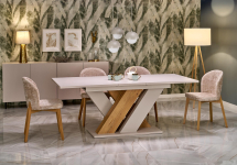 BRANDON stół rozkładany 160-200/90 cm kaszmir/dąb cremona