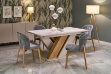 BRANDON stół rozkładany 160-200/90 cm kaszmir/dąb cremona