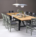 FIESTA stół rozkładany 200-280x100x77 cm dąb naturalny/czarny