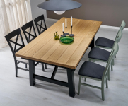 FIESTA stół rozkładany 200-280x100x77 cm dąb naturalny/czarny