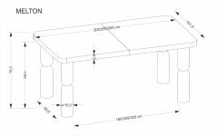 MELTON stół rozkładany 200-300x101x76 cm jasny orzech
