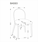 BASSO krzesło jasny orzech / tap: CREMONA 14 (beżowy)
