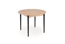 PIVOT stół rozkładany 102-142x102x75 cm, blat - dąb artisan, nogi - czarny