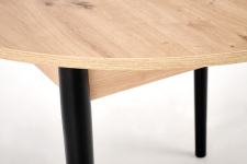 PIVOT stół rozkładany 102-142x102x75 cm, blat - dąb artisan, nogi - czarny