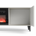 RANDOM 2 RTV-K stolik RTV 180 cm z kominkiem kaszmir / orzech / czarny