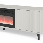 RANDOM 2 RTV-K stolik RTV 180 cm z kominkiem kaszmir / orzech / czarny