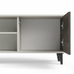 RANDOM 2 RTV-K stolik RTV 180 cm z kominkiem kaszmir / orzech / czarny