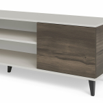 RANDOM 2 RTV-K stolik RTV 180 cm z kominkiem kaszmir / orzech / czarny