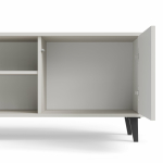 RANDOM 2 RTV-K stolik RTV 180 cm z kominkiem kaszmir / orzech / czarny