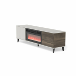 RANDOM 2 RTV-K stolik RTV 180 cm z kominkiem kaszmir / orzech / czarny