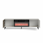 RANDOM 2 RTV-K stolik RTV 180 cm z kominkiem kaszmir / orzech / czarny