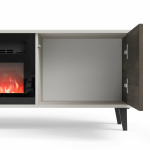 RANDOM 2 RTV-K stolik RTV 180 cm z kominkiem kaszmir / orzech / czarny