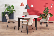 RINGO stół kolor blat kaszmir, nogi - czarny (102-142x102x76 cm)