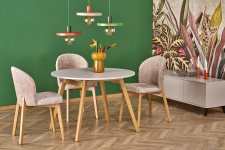 RUBEN stół kolor blat - kaszmir, nogi - naturalny (102-142x102x75 cm)