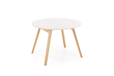 RUBEN stół kolor blat - kaszmir, nogi - naturalny (102-142x102x75 cm)