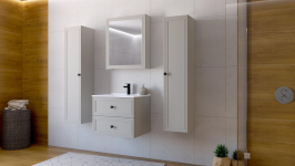 TORETO Szafka lustrzana 70x60/1D (MDF ramiak) cashmere