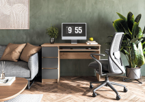 CINO biurko, dąb artisan / grafitowy