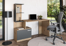 MISO biurko, grafitowy / dąb artisan