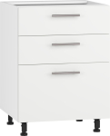 VENTO D3S-60/82 szafka dolna z szufladami, mechanizm Hettich front: biały mat