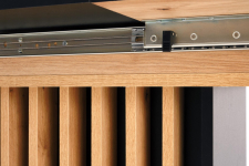 WILSON stół rozkładany, blat - dąb artisan / czarny, nogi - dąb artisan / czarny