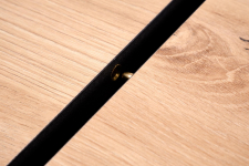 WILSON stół rozkładany, blat - dąb artisan / czarny, nogi - dąb artisan / czarny