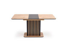 WILSON stół rozkładany, blat - dąb artisan / czarny, nogi - dąb artisan / czarny