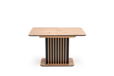 WILSON stół rozkładany, blat - dąb artisan / czarny, nogi - dąb artisan / czarny