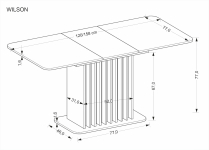 WILSON stół rozkładany, blat - dąb artisan / czarny, nogi - dąb artisan / czarny