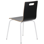 Krzesło WERDI A sklejka laminowana kubełek czarny stelaż biały