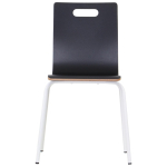 Krzesło WERDI A sklejka laminowana kubełek czarny stelaż biały