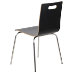 Krzesło WERDI A sklejka laminowana kubełek czarny stelaż stal nierdzewna