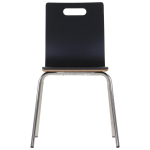 Krzesło WERDI A sklejka laminowana kubełek czarny stelaż stal nierdzewna