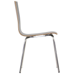 Krzesło WERDI A sklejka laminowana kubełek czarny stelaż stal nierdzewna