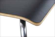 Krzesło WERDI A sklejka laminowana kubełek czarny stelaż stal nierdzewna