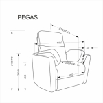 PEGAS fotel wypoczynkowy z Elektrycznym Rozkładaniem, Funkcją Obrotu i Kołyski, musztardowy 