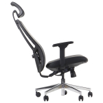 AKCENT PU  Fotel biurowy obrotowy/czarny podstawa chromowana