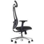 AKCENT PU  Fotel biurowy obrotowy/czarny podstawa chromowana