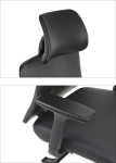 AKCENT PU  Fotel biurowy obrotowy/czarny podstawa chromowana